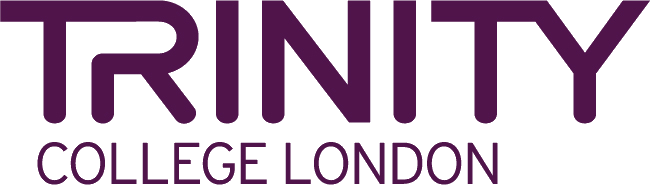 Logotipo de Trinity College London, una institución educativa reconocida por sus programas de música, teatro y exámenes de inglés.